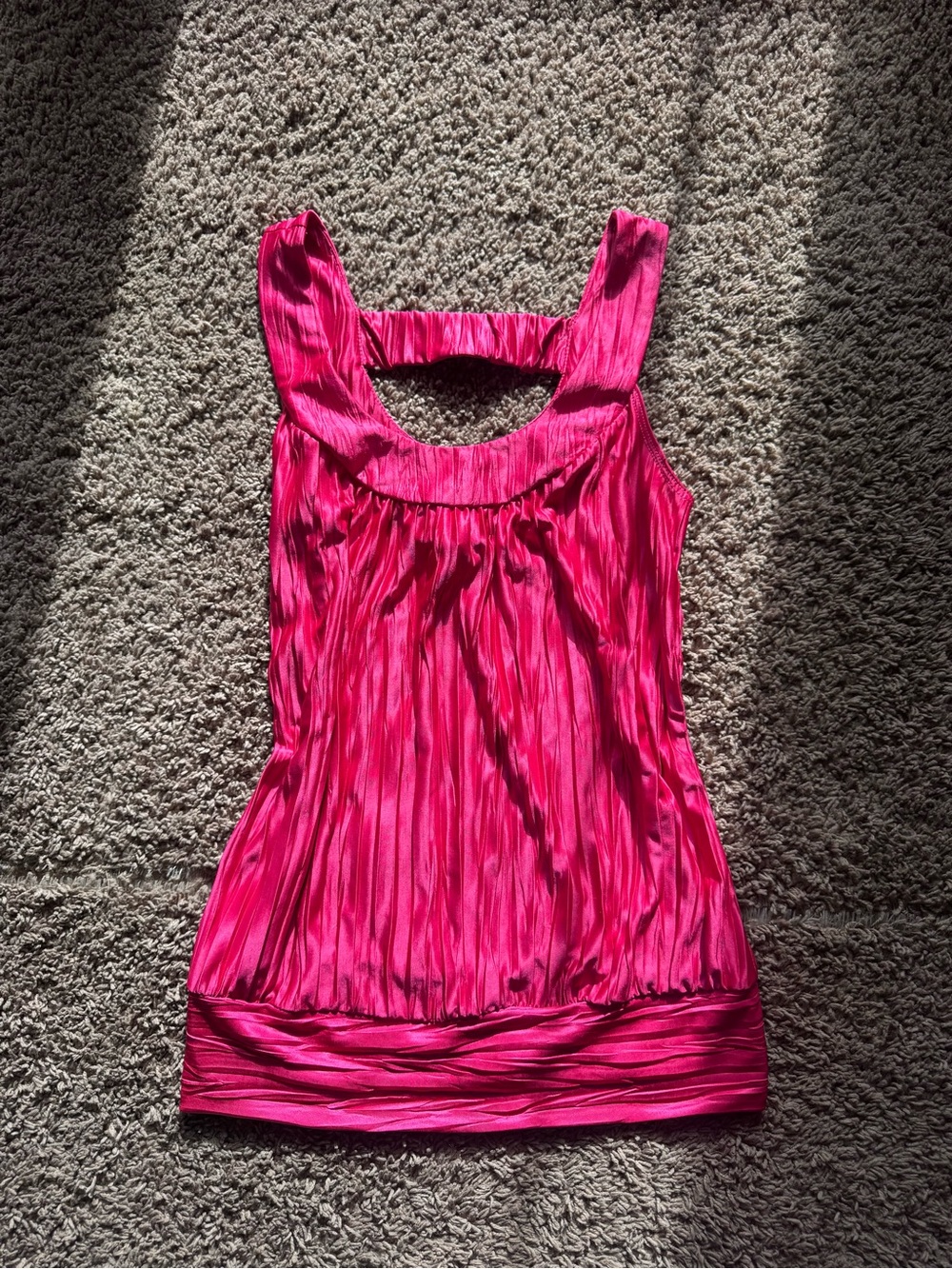 Byer California Fuchsia Pleated Tank Top